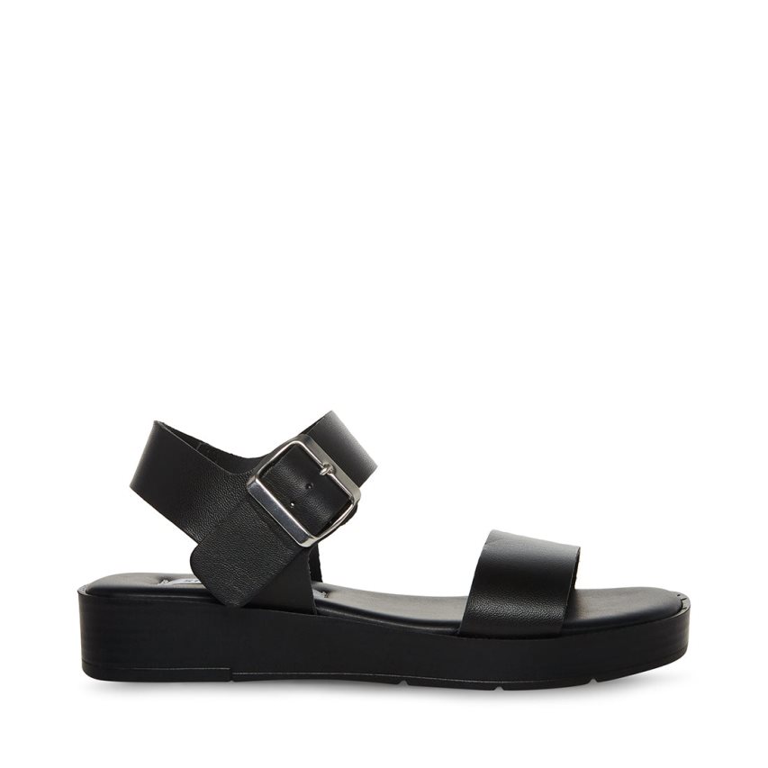 Sandalias de Plataforma Steve Madden Keenan Cuero Mujer Negras | ES DVE902